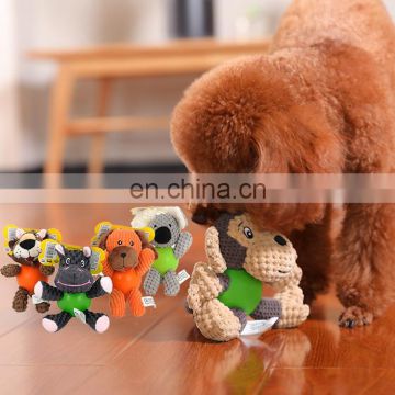 amazon hot selling china manufacturer durable pet dog toy stuffed cute animal plush toy for teeth cleaning