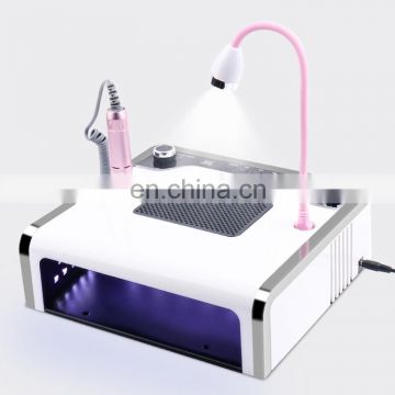 2020 4 in 1 Electric Nail Drill Machine with 30000RPM Handpiece Dust Vacuum Suction 108W LED UV Lamp Nail Art Equipment