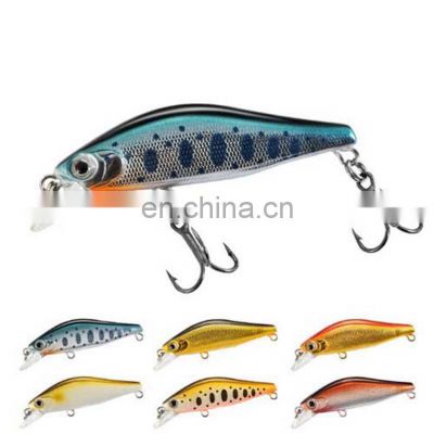 5.0cm 4.5g 6 colors 3D Bionic eyes Saltwater Fish Baits with Treble Hooks Sinking Quivering Minnow Bait Fishing