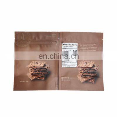 Custom Logo Aluminium Foil Pe Plastic Stand-up Matte Black Ziplock Packaging Bags/poly Doypack 3 Side Seal Zipper Bag Pouch