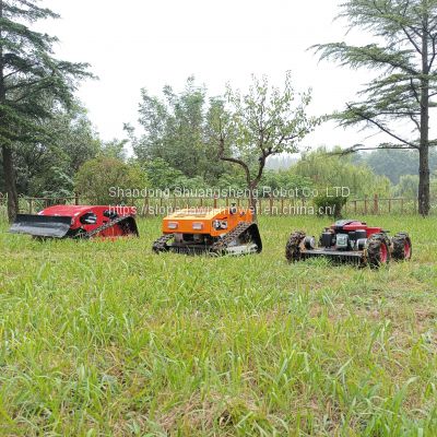 gasoline engine low energy consumption self-charging battery powered remote control mower for slopes