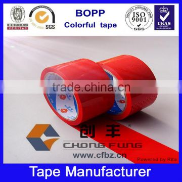 BOPP Colored adhesive red packing tape for Gift Packaging