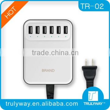 40W 6 ports high speed mobile phone usb charger