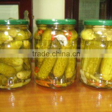 3-6 PICKLED BABY CUCUMBER GLASS JAR