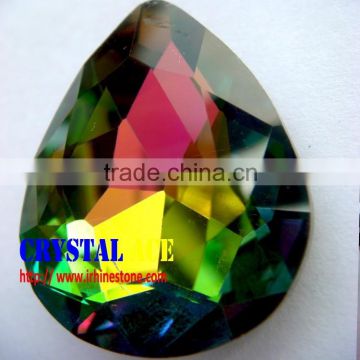 Medium vitrail fancy glass stone, tear drop glass stone for imitation jewelry