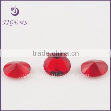 Wholesale oval 6*8 red glass artificial ruby price