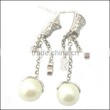 Hot fashion jewelry silver pearl stud earring pear jewelry earring