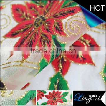 Crystal Organza Printed Fabric for Decoration