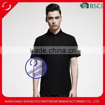 Custom bulk wholesale black polo shirt for men