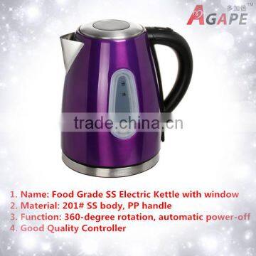 1800W 1.7L Electric Stainless Steel Water Kettle Luxury Food Grade Rapid Heating WithTransparent Water Level Gauge AEK-832P