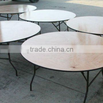 wooden round folding banquet tables