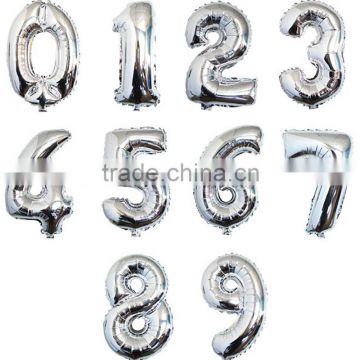 16 '' number balloon sliver number balloons for party decorate globos
