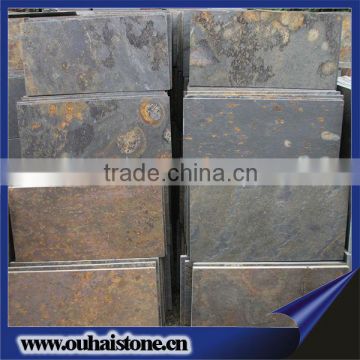 Rectangle shape natural surface cutting edge stone material rusty flooring slate