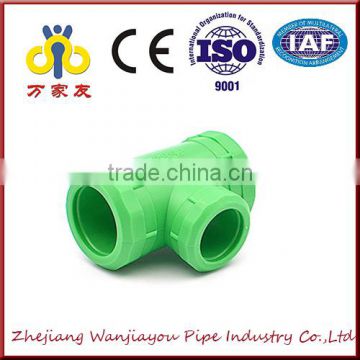 Green color ppr pipe fitting of reducer tee