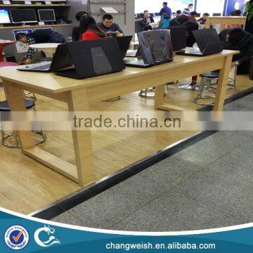 retail apple store wood display table with 4 legs