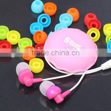 colorful !for girls in ear earbuds high quality wired earphones cute design with telescopic box