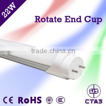 CE and RoHS high brightnss 22W Rotate End Cup led tube 150cm 2200lm PF>0.9 t8 led tube