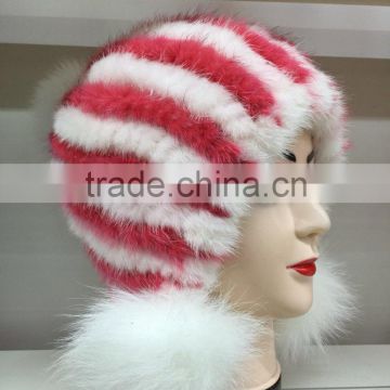 HT1 wholesale colored mink fur winter hat
