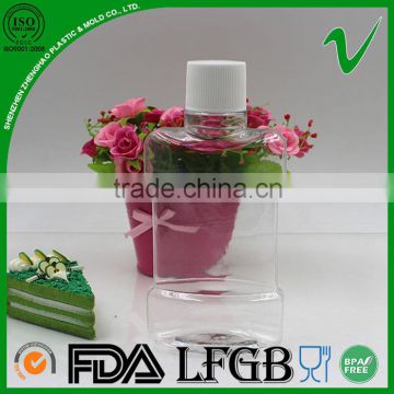 PET empty clear 500ml plastic mouthwash bottle with food grade