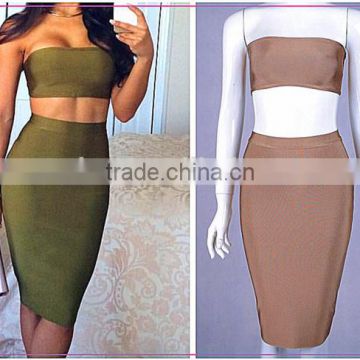 2016 Wholesale New Style Sexy 2pc Skirt Set Bodycon Bandage Dress
