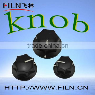 shaped black plastic slide potentiometer knob