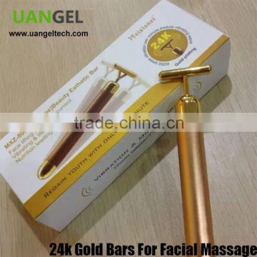 24k gold facial beauty massage bar Micro-vibration pulse for skin care energy bar