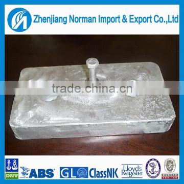 Marine Aluminum Alloy bolted square type Sacrificial Anode