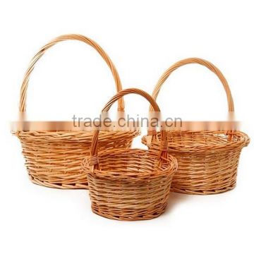 willow material cheap wooden wicker fruit basket