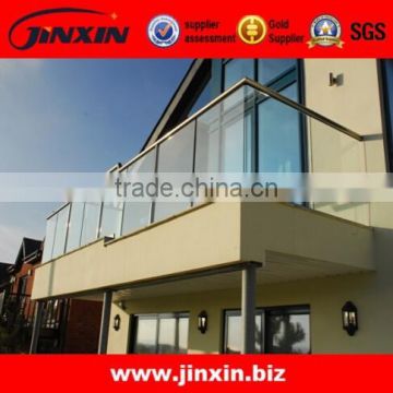 JINXIN Stainless steel shoe base glass rails_U Shaped Channel frameless Glass Balustrade