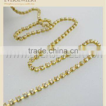 rhinestone brass cup chain