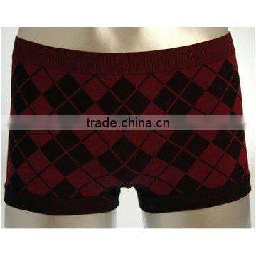 womencheckered cotton seamless underwear boyshort panty