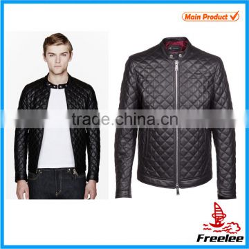 Quilted leather jackets for men