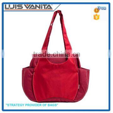 Polyester Red Diaper Bag Tote Bag for Travel