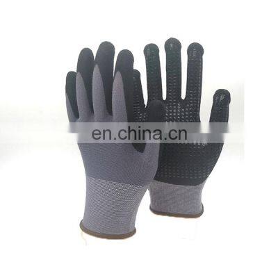 15 Gauge Flexible Foam Nitrile on Palm Work Industrial Gloves with dots