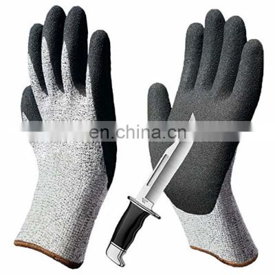 En388 4544 Safety Glove Sandy Nitrile Coated Abrasion Resistant glove for Paper and Plastic Industries