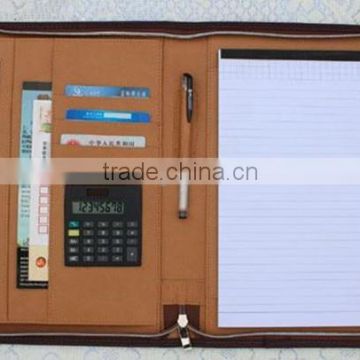 A4 size zipper portfolio organizer with card holder
