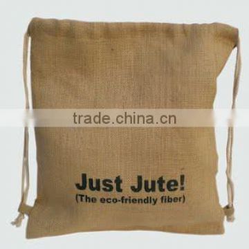 Jute Drawstring Bags with just jute print