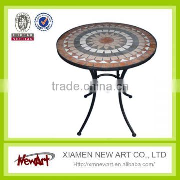 Wholesale outdoor garden mosaic metal table patio outddor mosaic furniture metal table