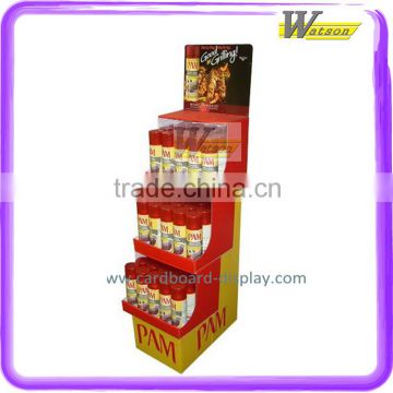 Supermarket cardboard display floor stand for BBQ products