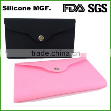 Ladies hand clutch ID card holder wallet envelope silicone purse