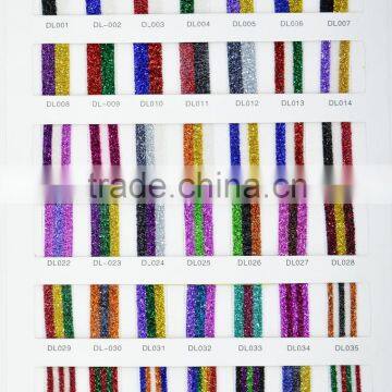 Custom 3 Colors glitter 1.6cm Fold Over Elastic ribbon, Fashion swimwear elastic band for wholesale