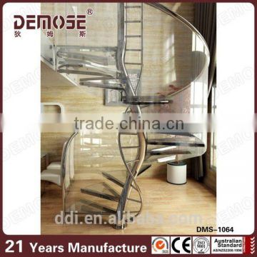 glass spiral staircase stairs handrail siderails tempered glass