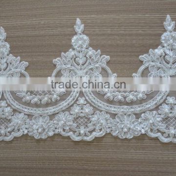 2015 New Design Wholesale Sequins and Beaded Bridal Lace Trim
