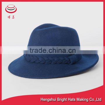 100% Wool Blue Trilby Felt Hats