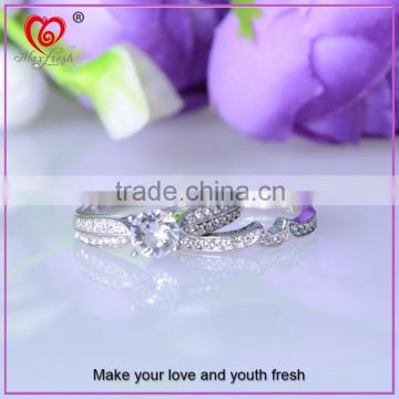 Fashion jewelry manufacturer supply white gold plated couple ring new gold couple ring