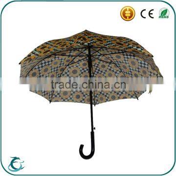 auto open 23 inch heat transfer printing straight rain umbrella