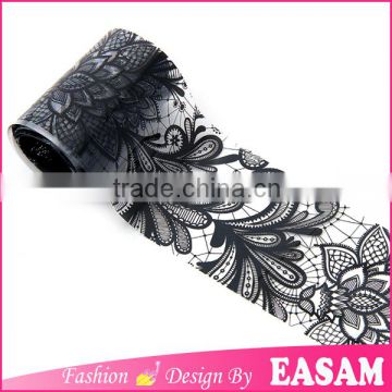 Easam company Moglad brand black lace design nail art transfer foil wraps