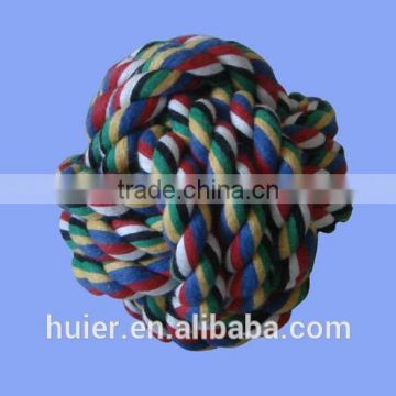 Hot Sale New Multi Colors Cotton Rope Trainning Ball Pets Dog Toy