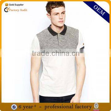 China polo shirt with self fabric collar