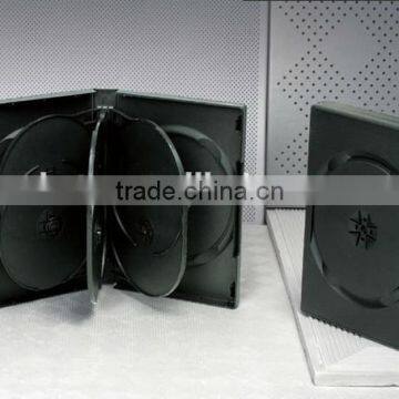 27MM Thick Plastic Multi 7 Discs Black Long DVD Case With 2 Trays